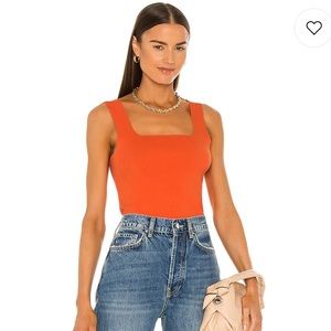 Square Neck Tank in Tiger Lily